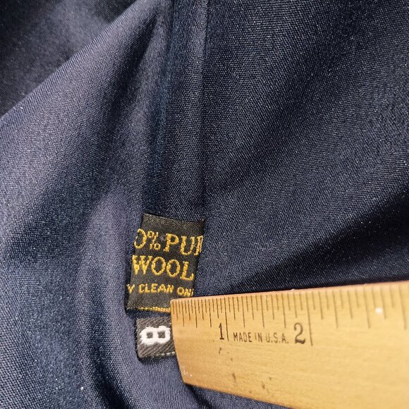 Giorgio Sant Angelo Navy Double Breasted Crop Boxy Wool Blazer Women’s Size 8 - Picture 7 of 15